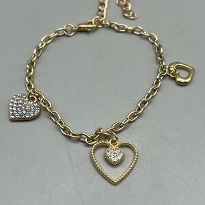 Holiday Sparkle Gold Heart Bracelet